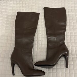 Via Spiga Brown Leather Knee-High Stiletto Boots